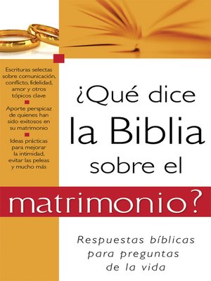 cover image of ¿Qué dice la Biblia sobre el matrimonio?